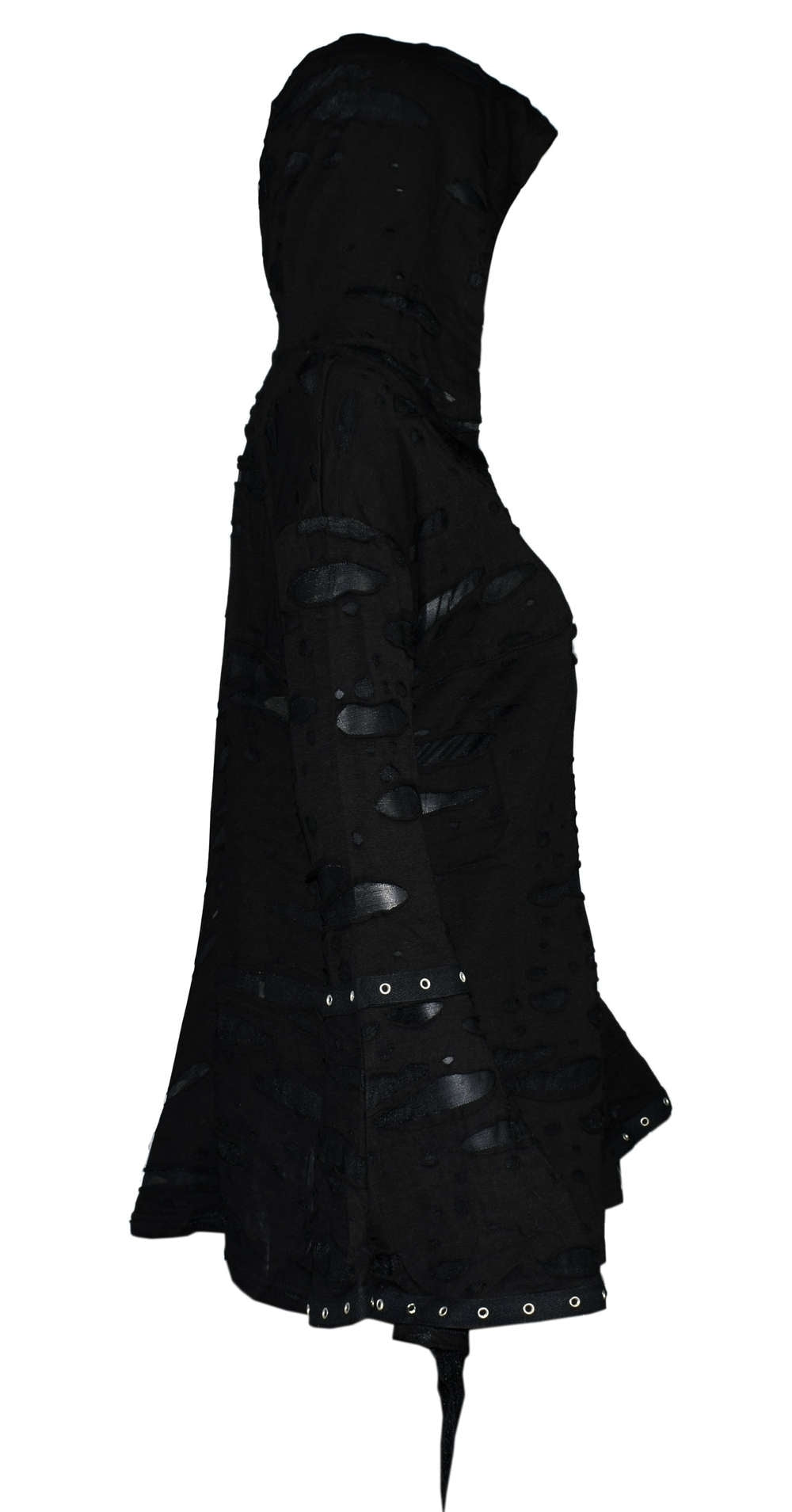 Wide gothic women hooded longsleeve