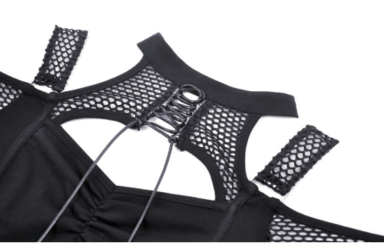 Bauchfreies Longsleeve mit Meshnet von Dark in Love