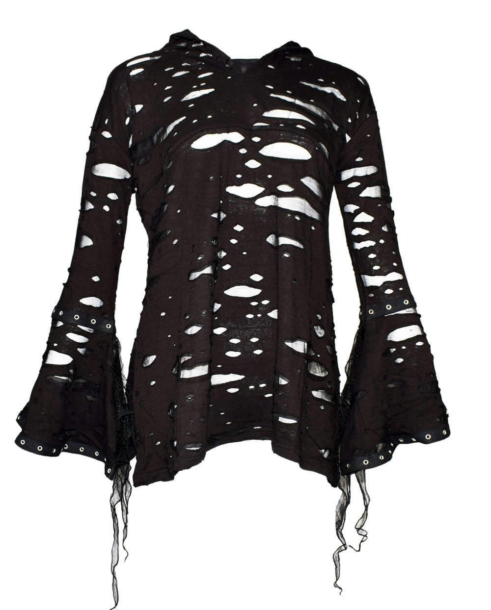 Wide gothic women hooded longsleeve