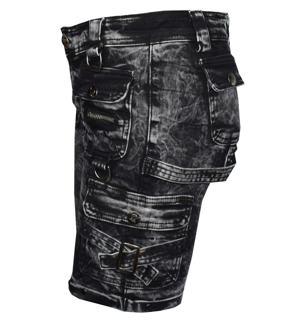 Snowwash women biker three quarter shorts