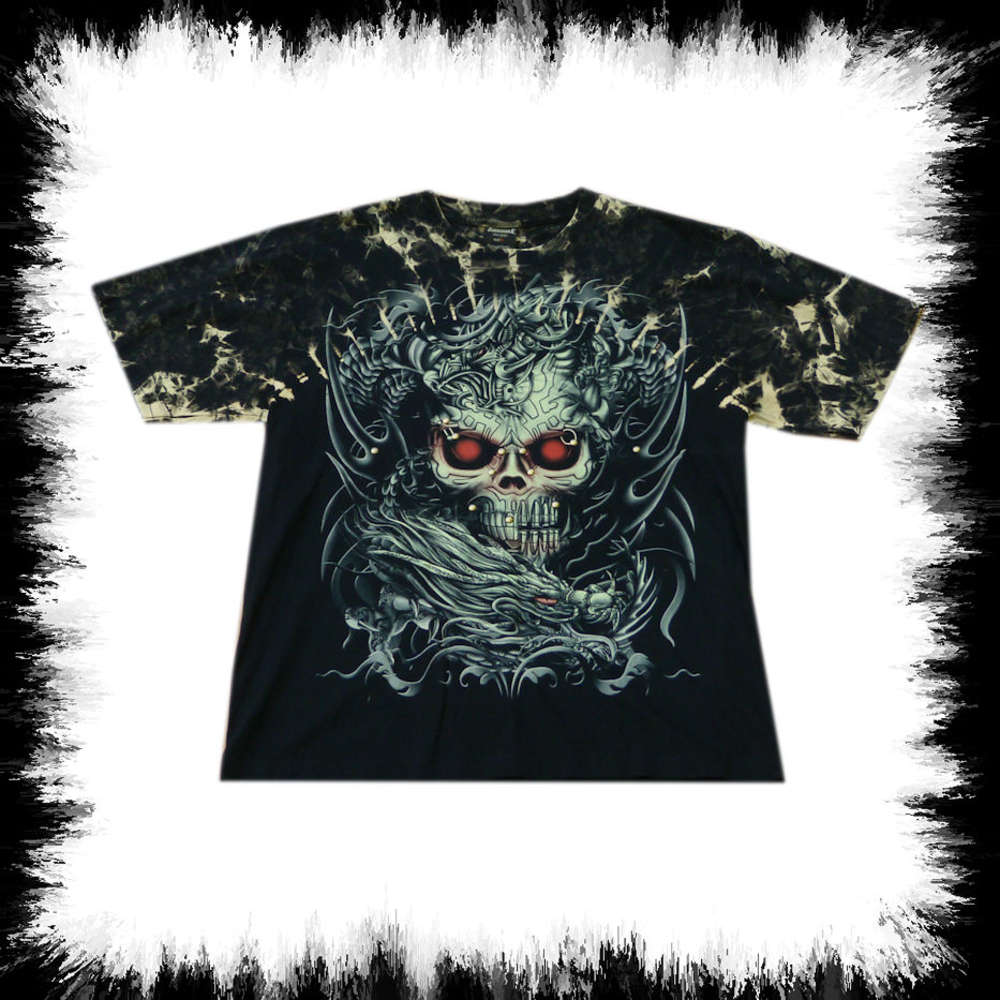 T Shirt Dragon Skull Bullet Tees Batik