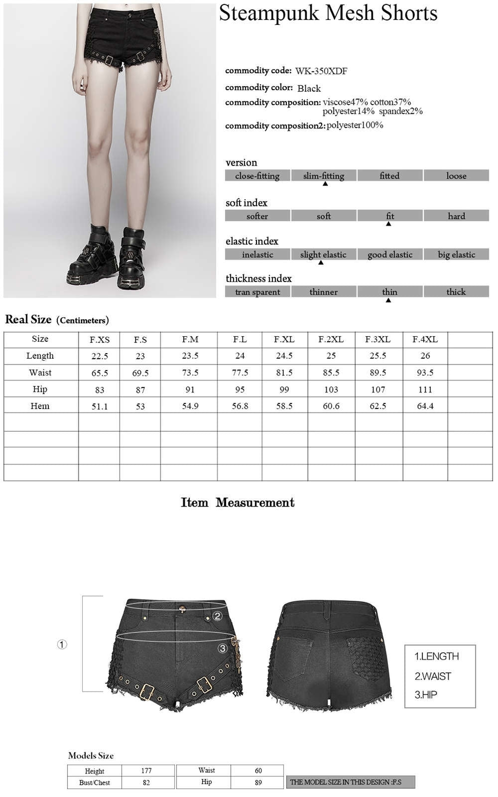 Cataclym Gothic Shorts - Punk Rave