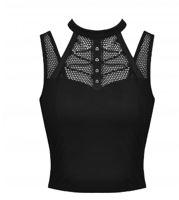Kurzes Gothic Meshnet Top von Dark in Love