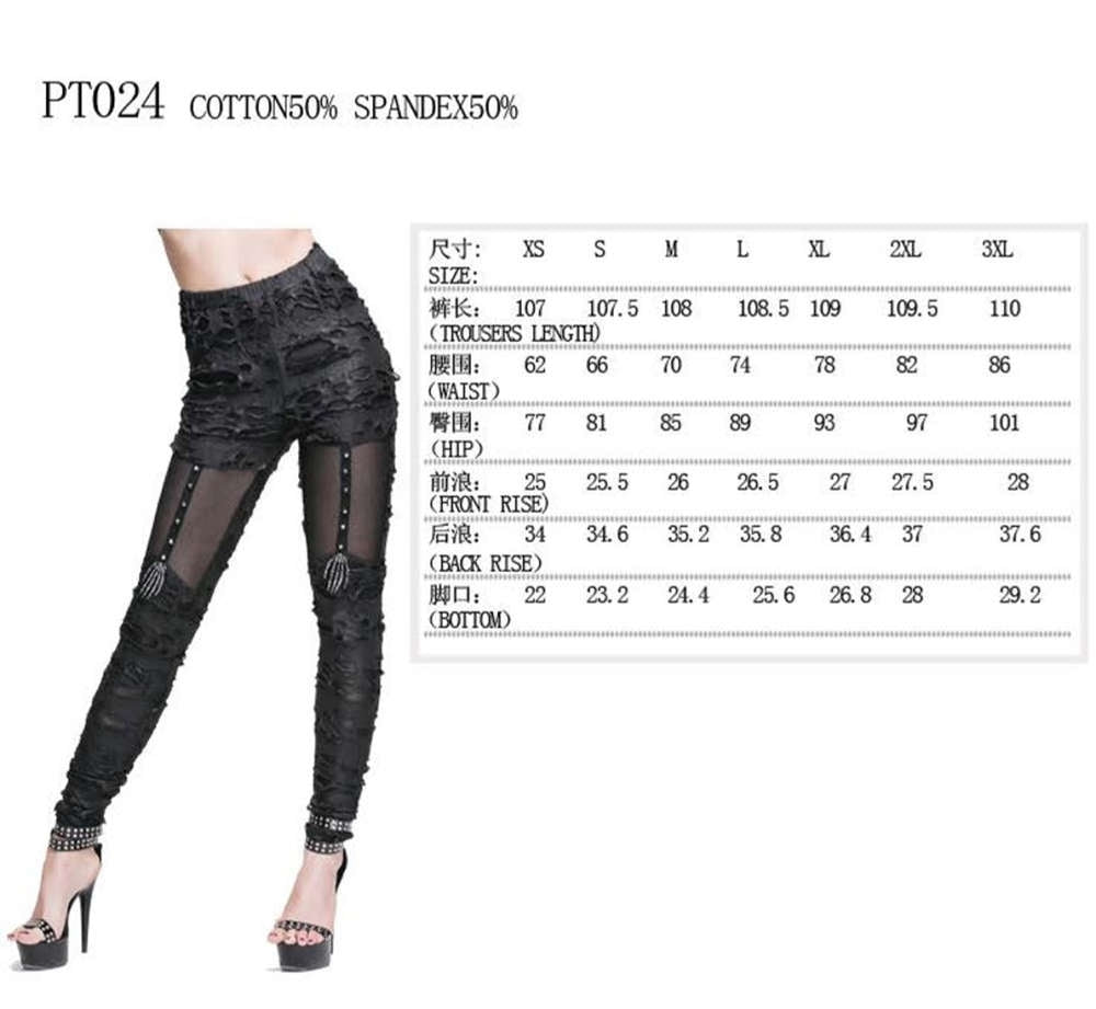 Gothic leggings with skeleton hands