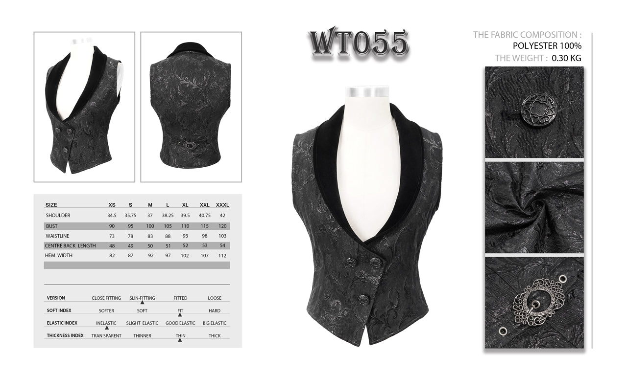 Gothic women vest brocade by Devil Fashion