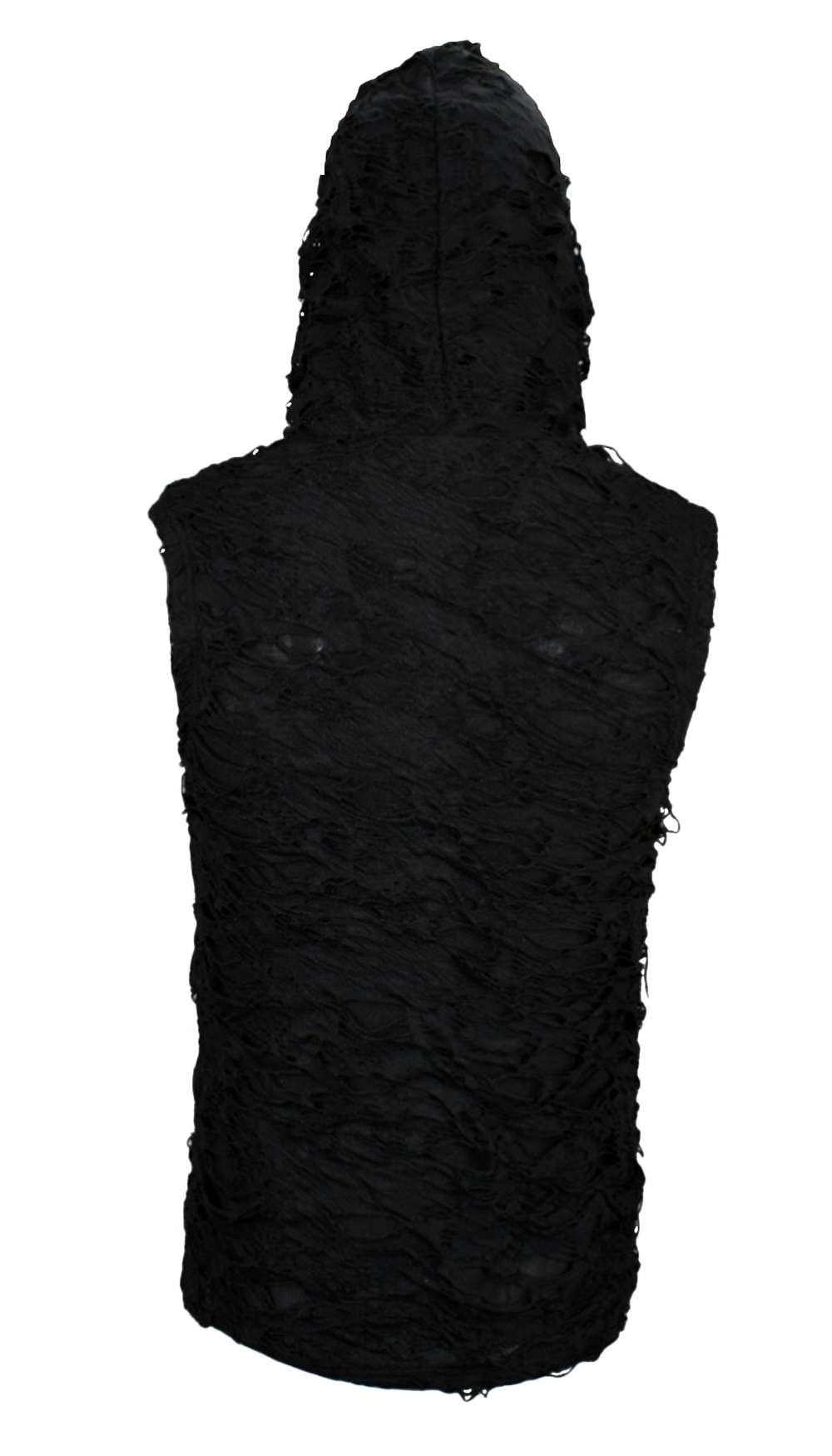 Gothic men's hooded shred tank top black
