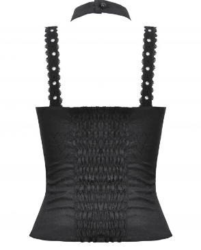 Gothic Spiderweb Corset Top in schwarz von Dark in Love