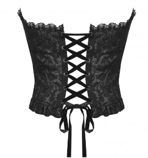 Gothic Jacquard Corset schwarz von Dark in Love
