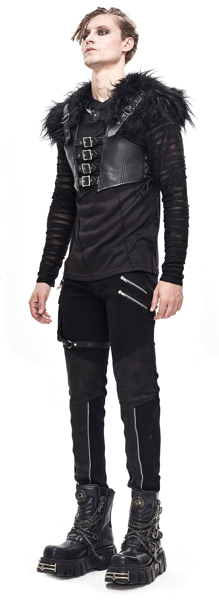 Gothic men vest Midnight Warrior by Devil Fashion
