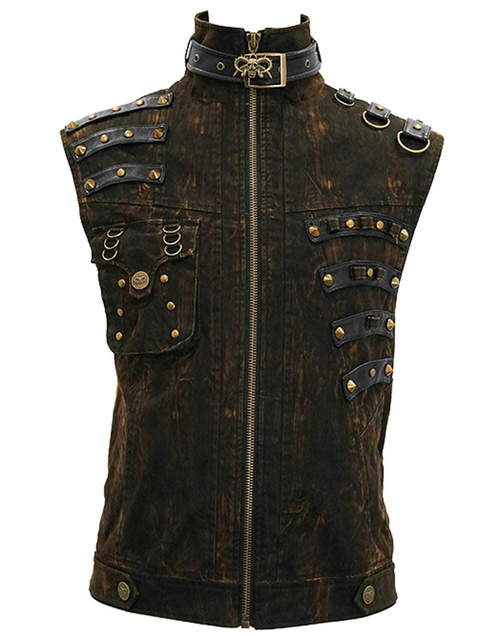 Devil Fashion Brown Gothic Men Vest