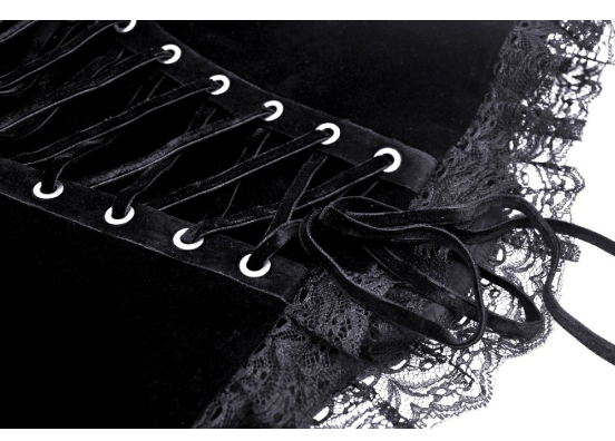 Gothic Funeral rot/schwarzes Corset-Top von Dark in Love