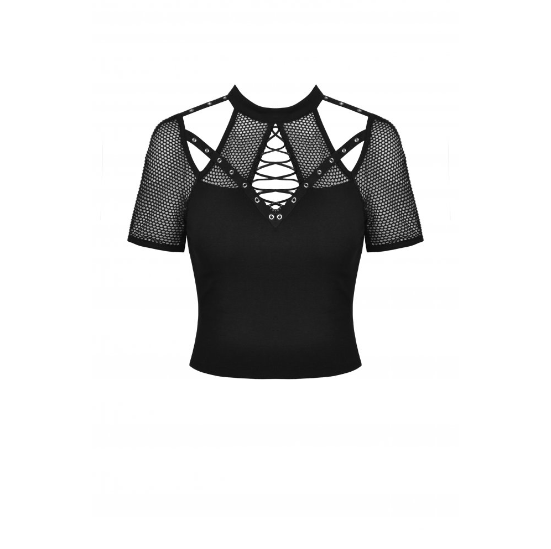 Techno Mesh Lace-Up Top