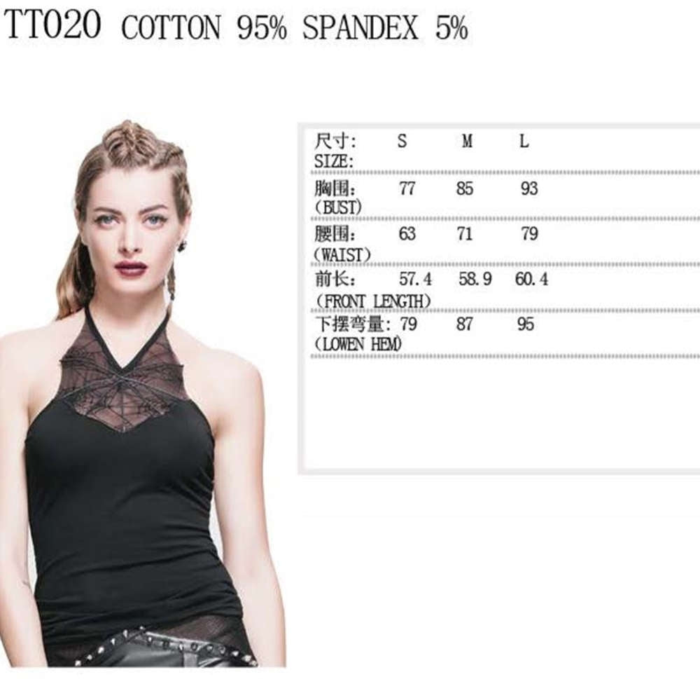 Gothic halterneck top spider web