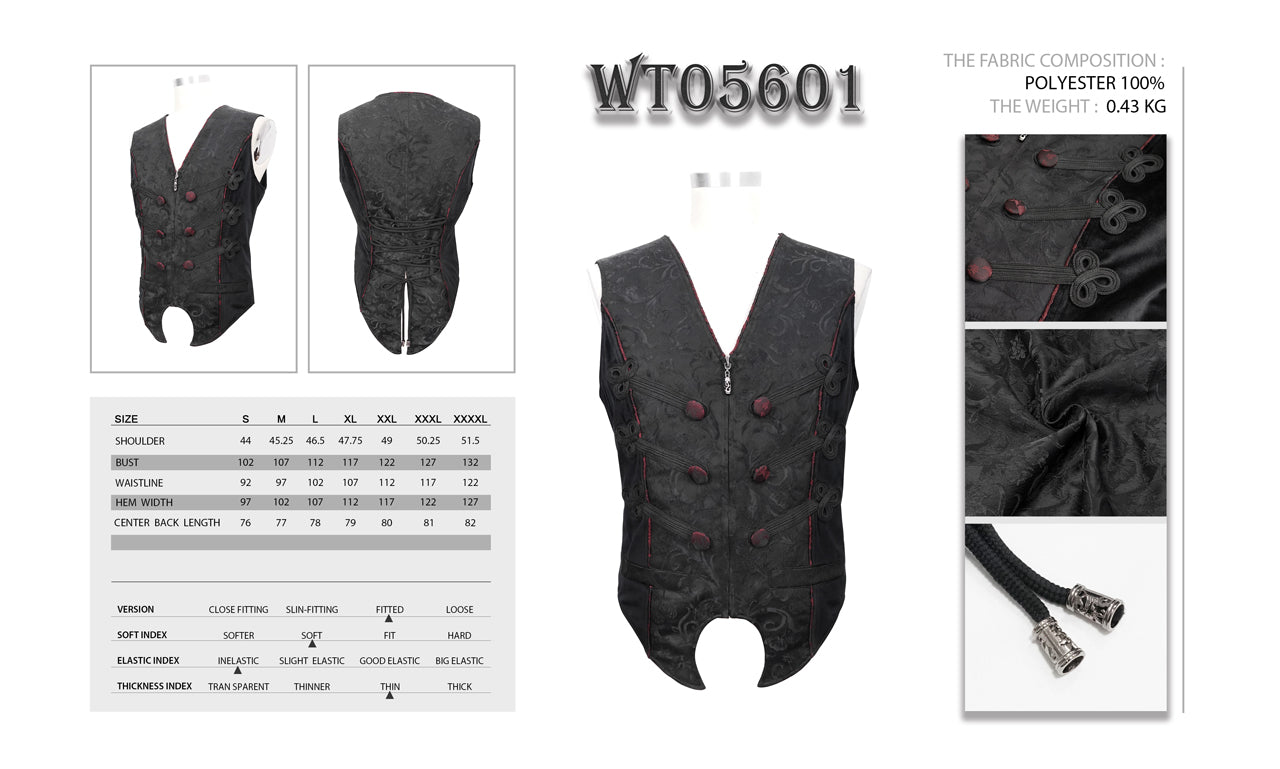 Gothic men's vest Tortuga Pirate by Devil Fashion