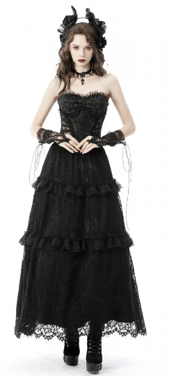 Gothic Jacquard Corset schwarz von Dark in Love
