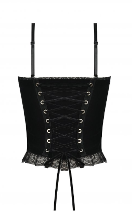Gothic Funeral rot/schwarzes Corset-Top von Dark in Love