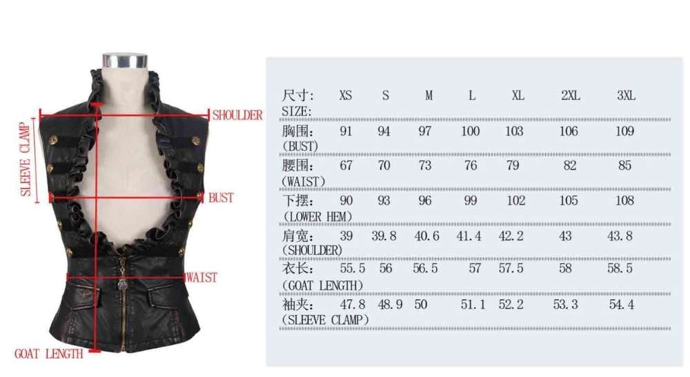 Gothic underbust corset vest with ruffles
