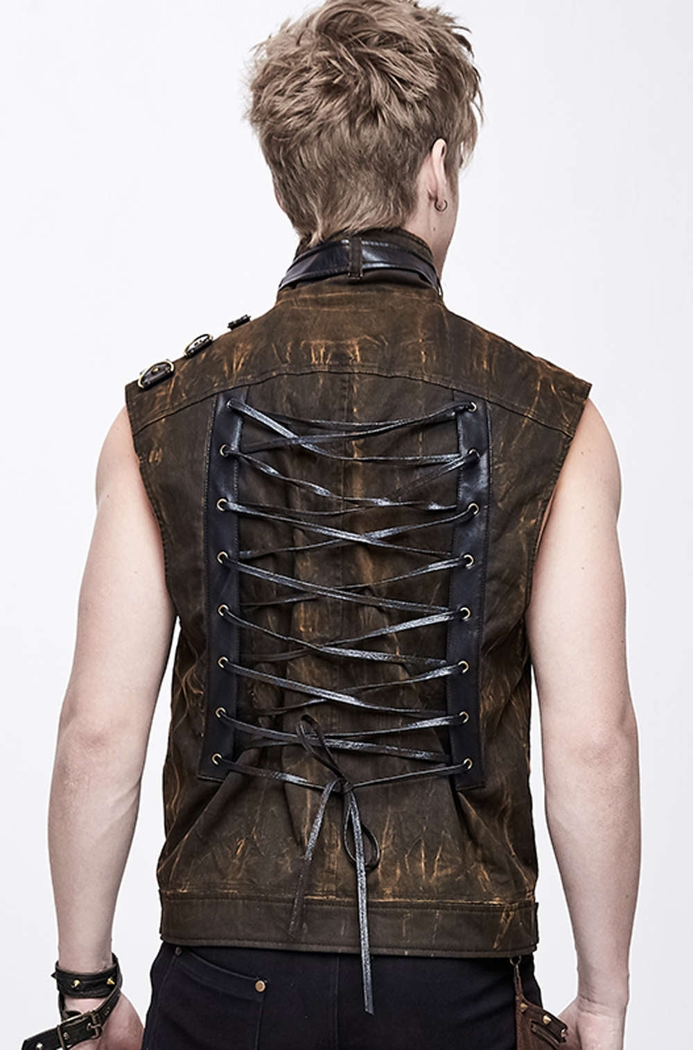 Devil Fashion Brown Gothic Men Vest