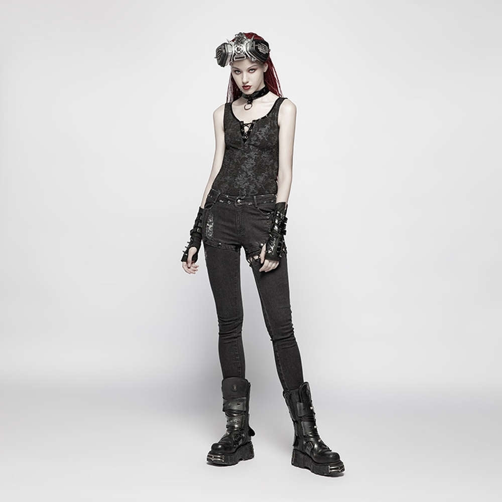 Gothic Black Smoke Top - Punk Rave