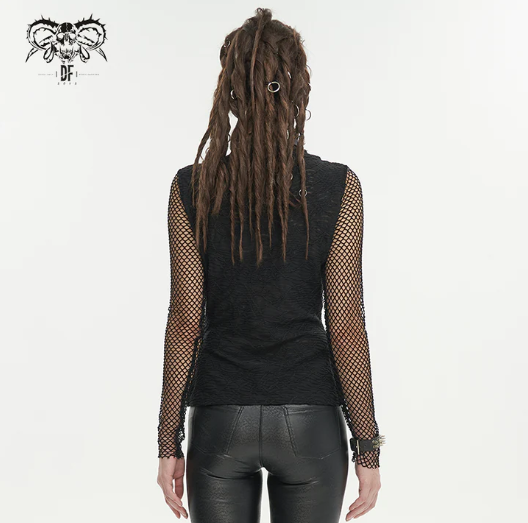 Goth Schatten Netz-Top von Devil Fashion
