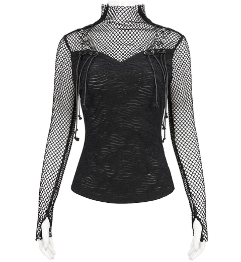 Goth Schatten Netz-Top von Devil Fashion