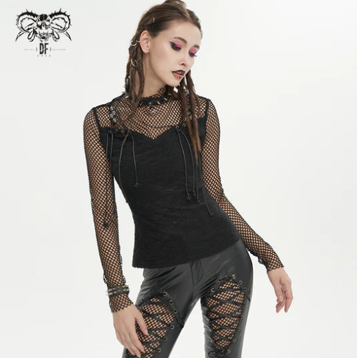 Goth Schatten Netz-Top von Devil Fashion