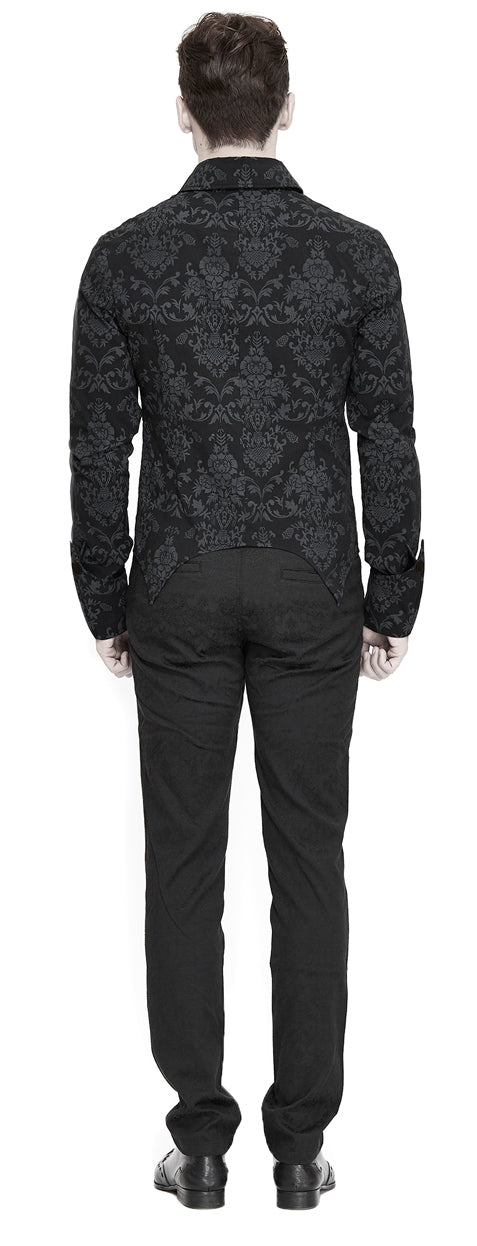 Gothic men shirt floral ornament by Devil Fashion