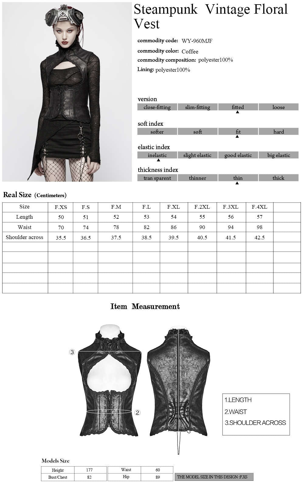 Nereid Gothic Waistcoat - Punk Rave