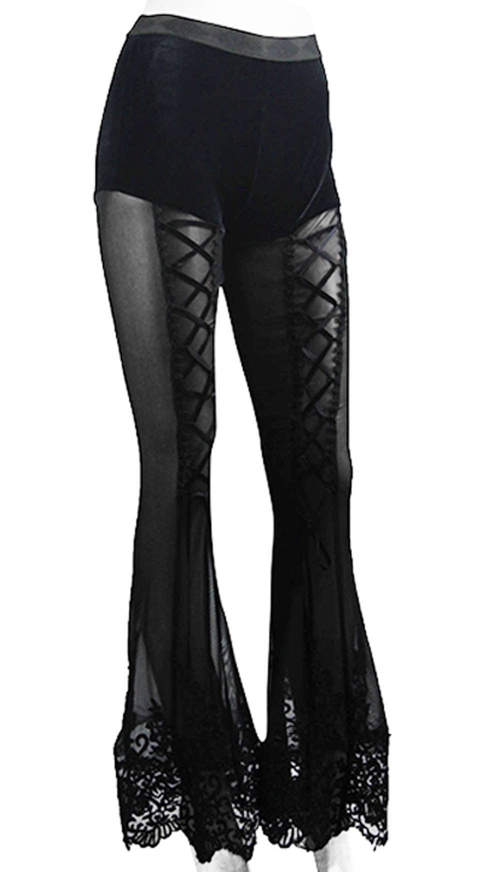 Devil Fashion - Transparent Gothic Leggings with flare