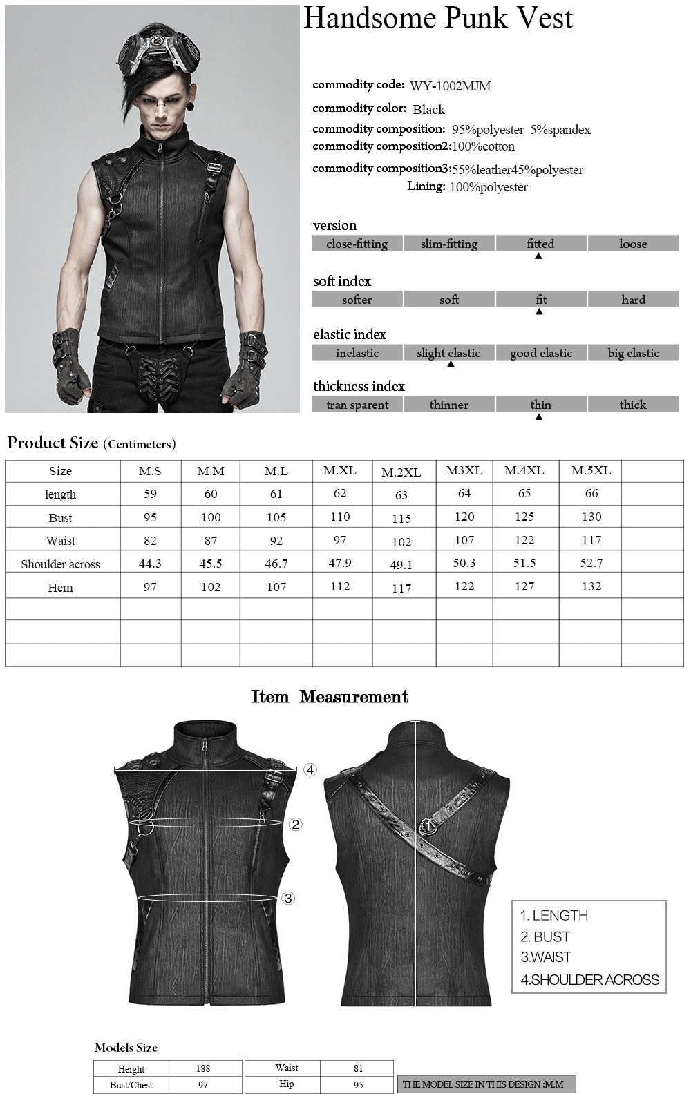 Kamikaze Gothic Waistcoat - Punk Rave
