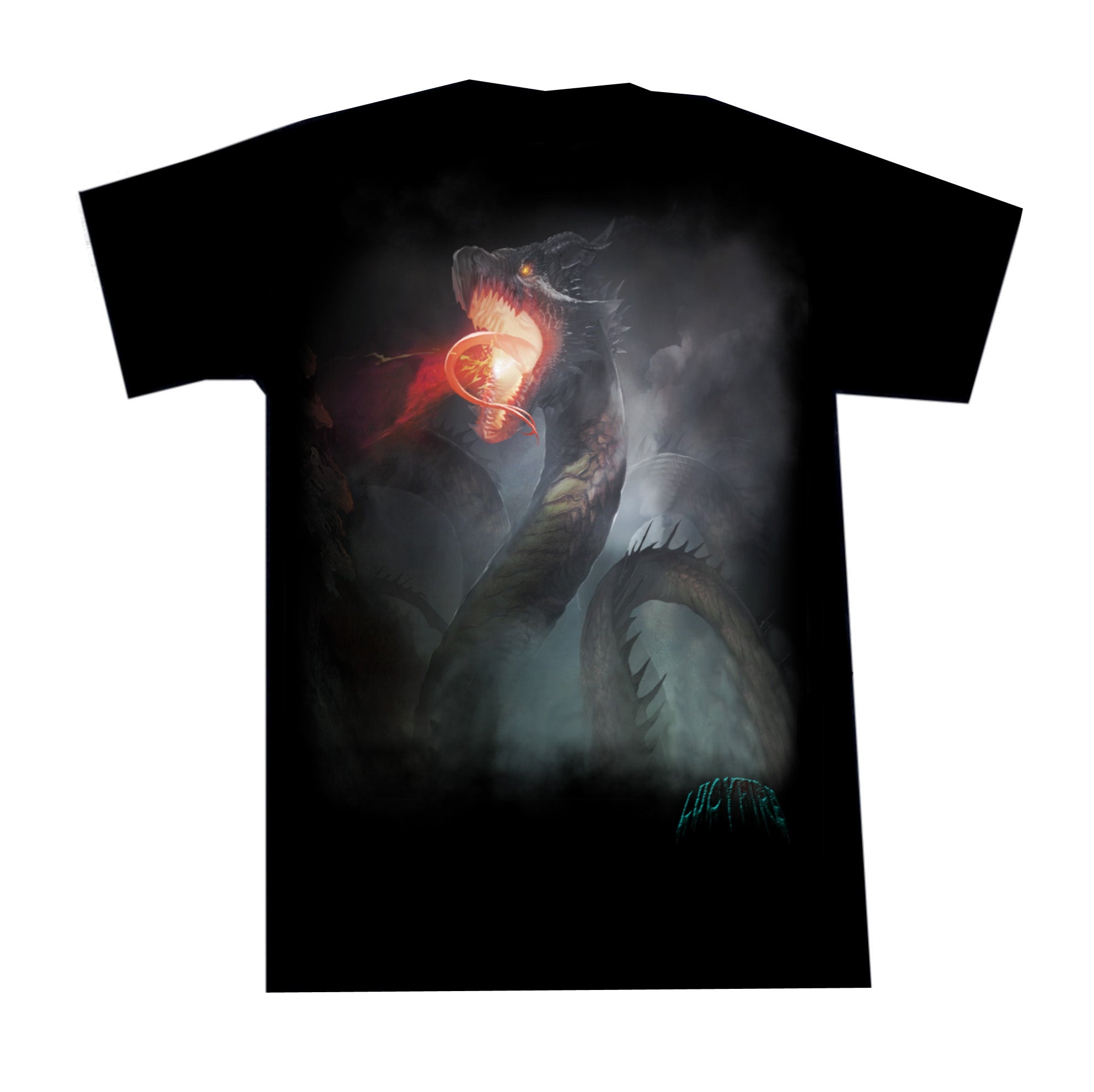 Gothic T shirt lightning dragon red