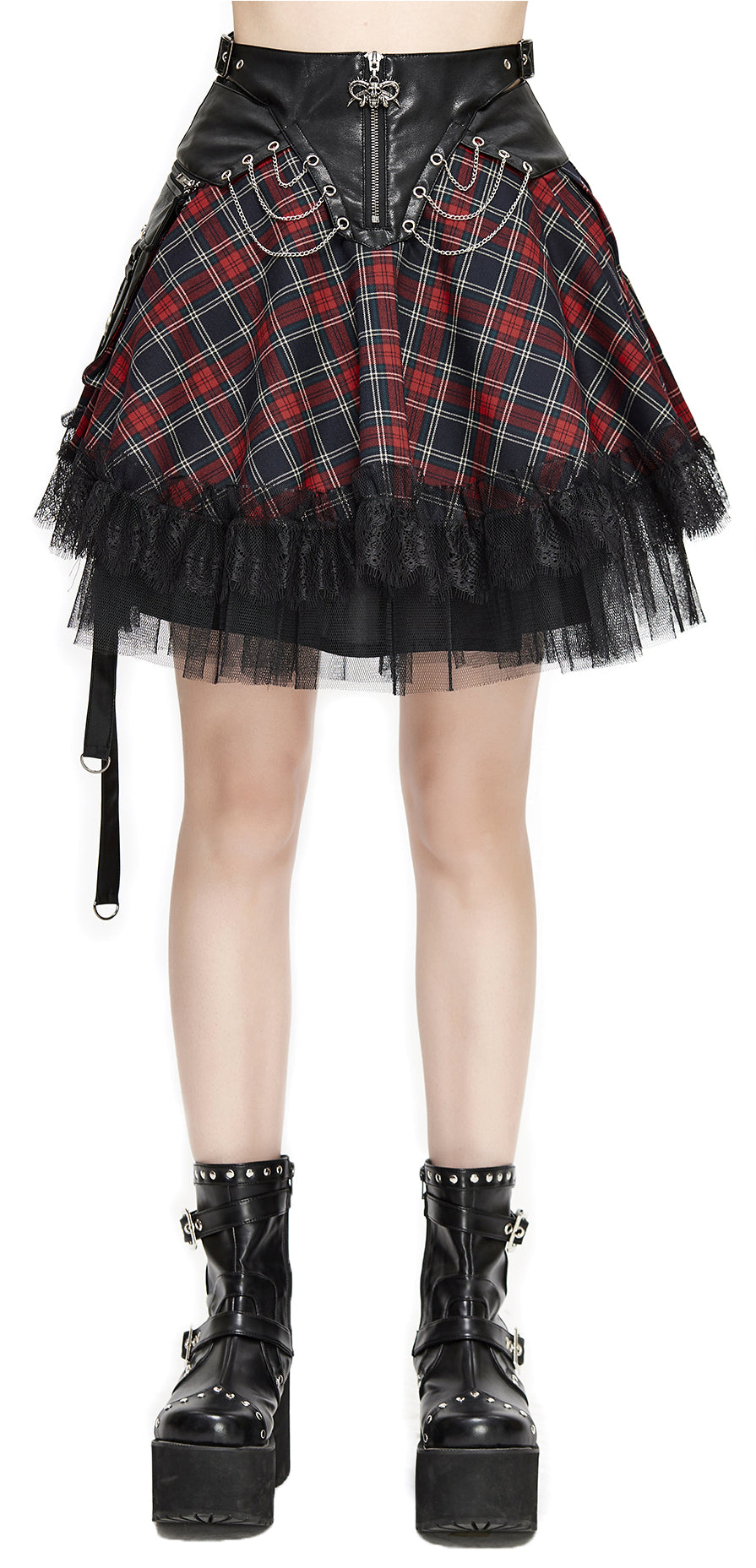 Gothick Frauen Rock True Tartan von Devil Fashion