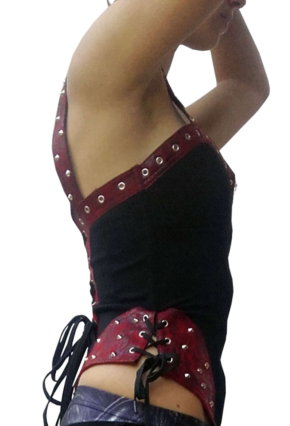 Corset top red black