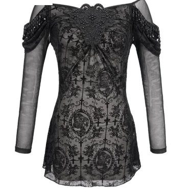 Camea Schwarzes Spitzentop von Devil Fashion