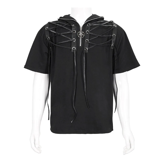 Gothic Hooded T-Shirt mit Zip der Firma Devil Fashion