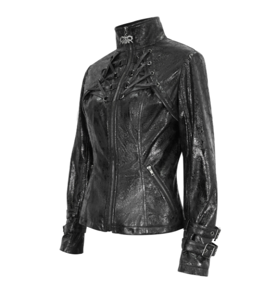 Gothic Kunstleder Jacke von Devil Fashion