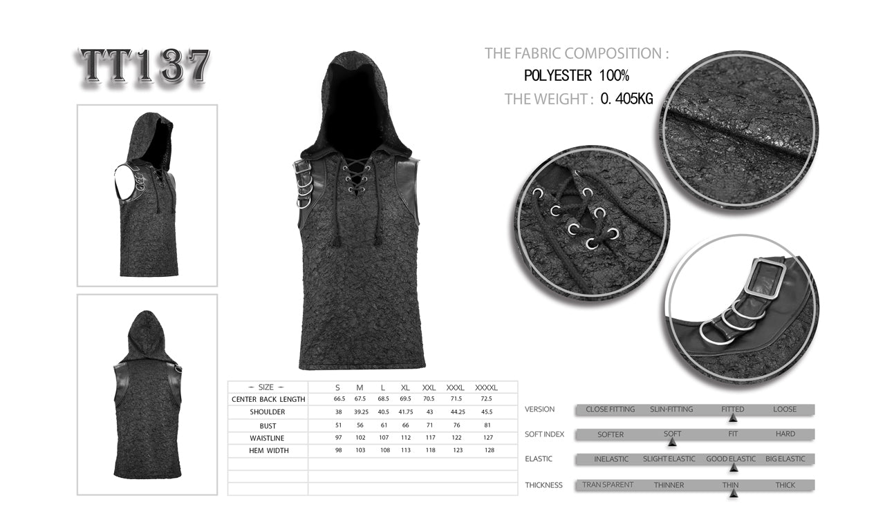 Gothic hooded tank top Assassin of Darkness
