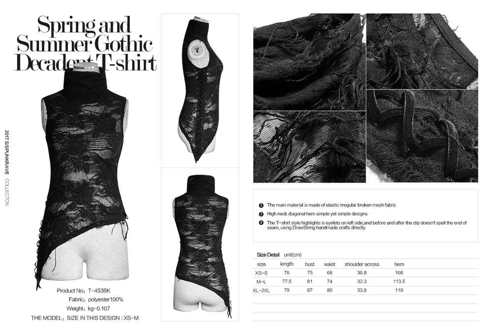 Decadence Sleeveless Gothic Top - Punk Rave