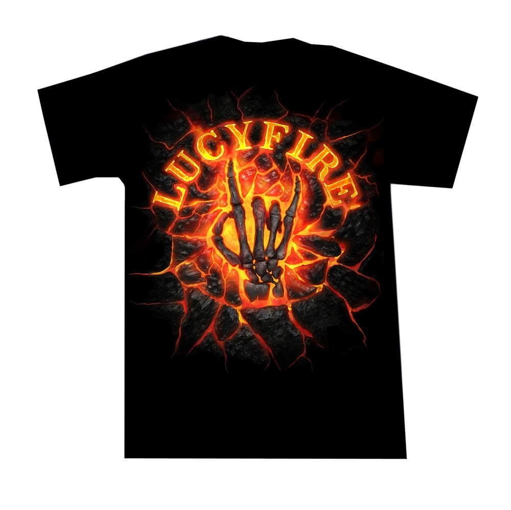 Heavy Metal T Shirt Lucyfire Bones Hand