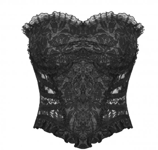 Gothic Jacquard Corset schwarz von Dark in Love
