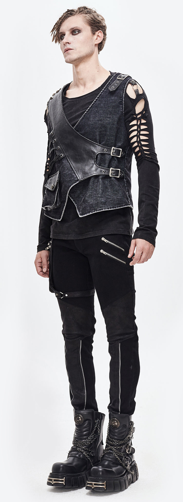Gothic men's vest Black Musketeer by Devil Fashion