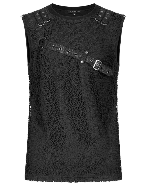 Industrial Lace Strap Top von Punk Rave