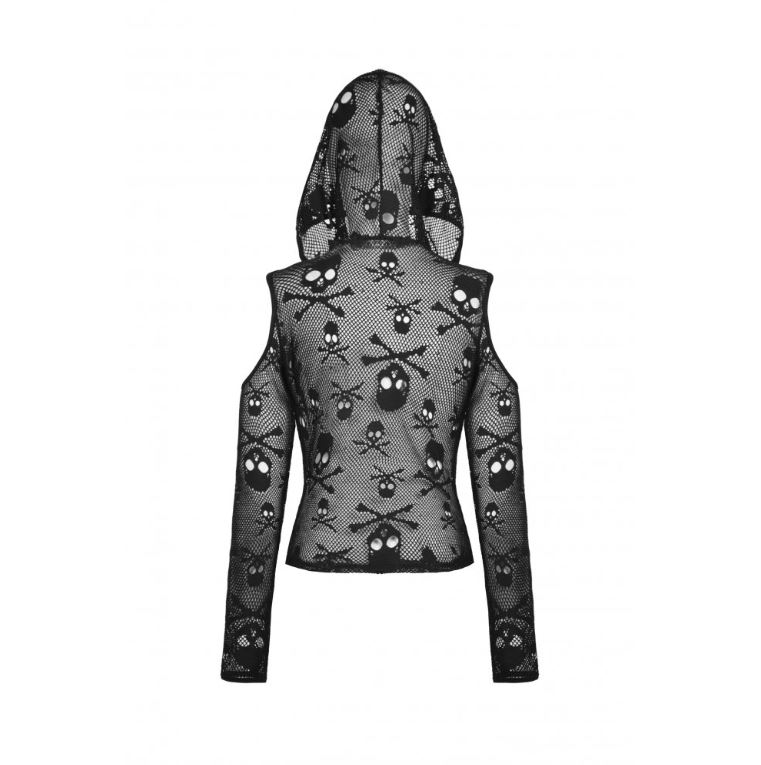 Kapuzenlongsleeve aus Skull-Netz von Dark in Love