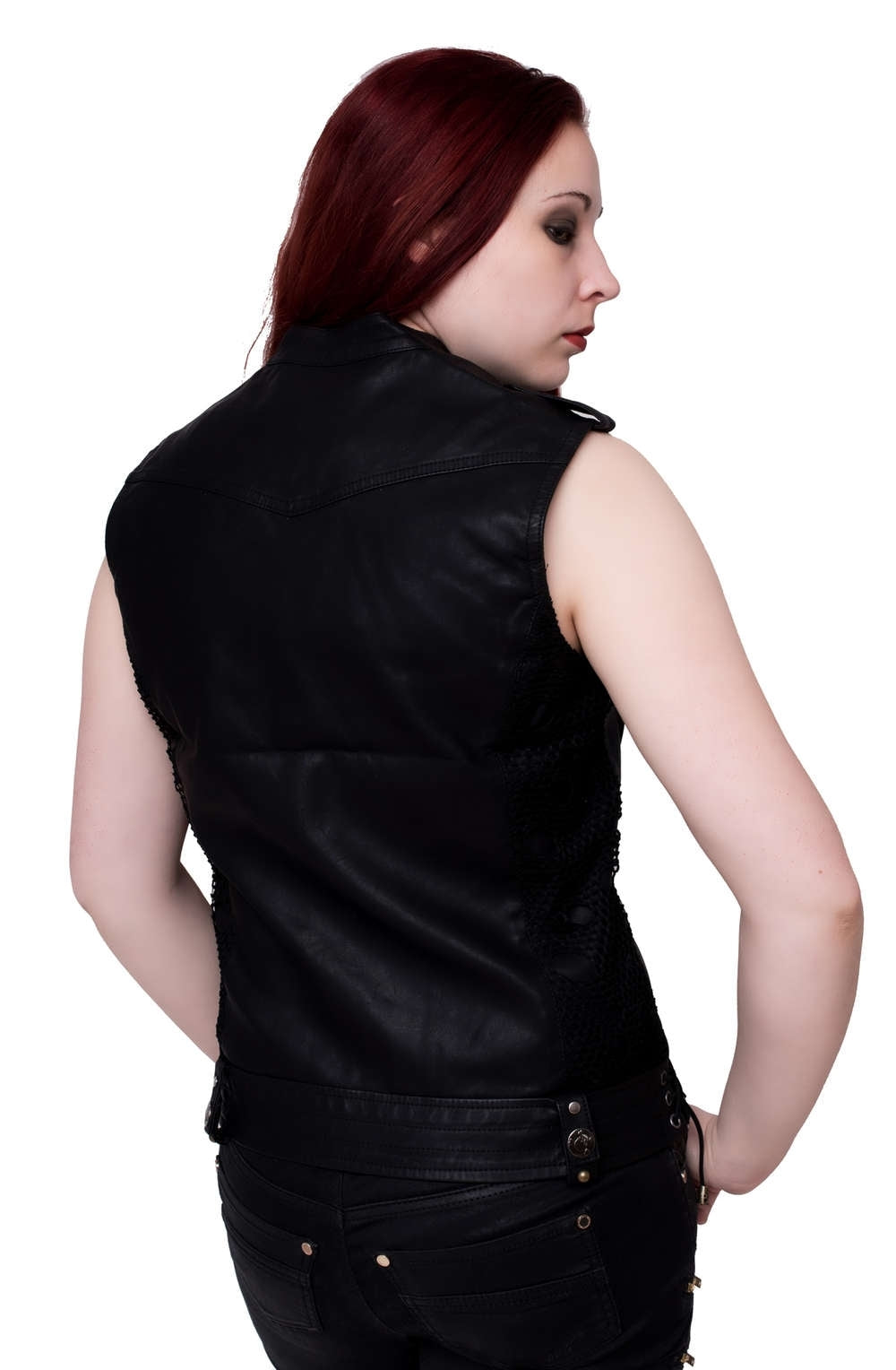 Black gothic leatherette vest