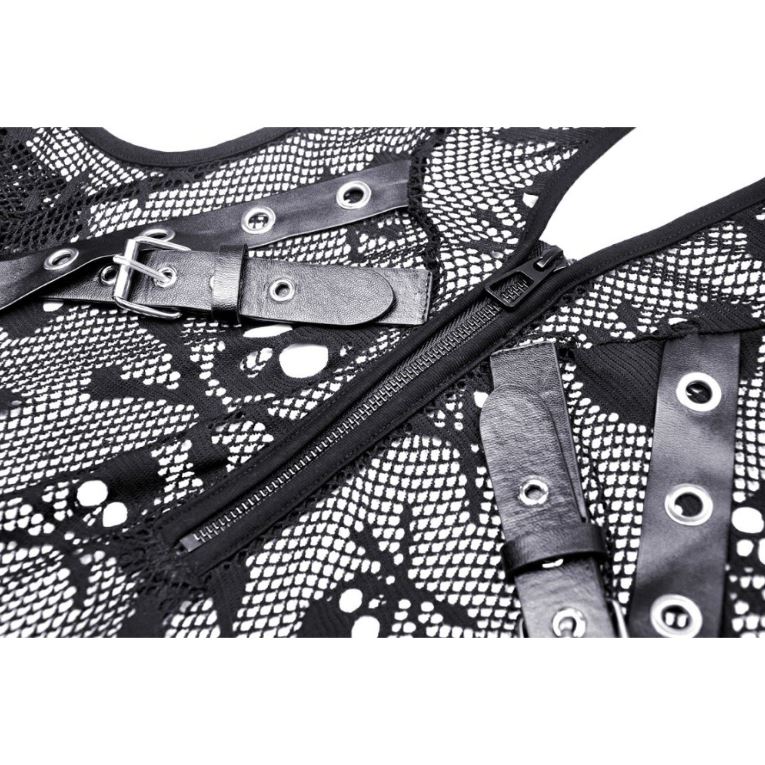 Kapuzenlongsleeve aus Skull-Netz von Dark in Love
