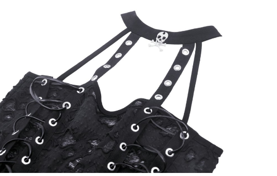 Distressed Neckholder Top von Dark in Love