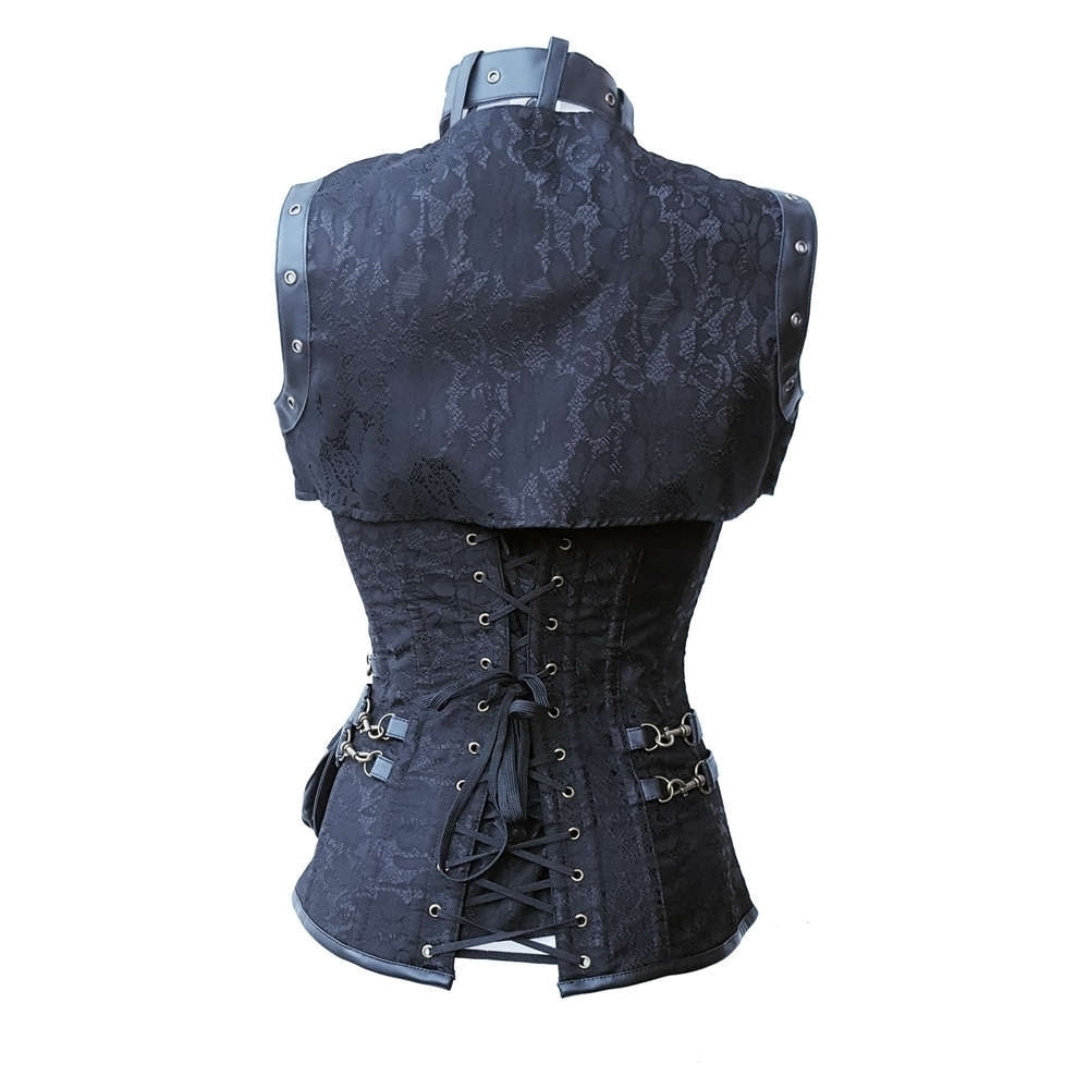 Black steampunk corset with bolero