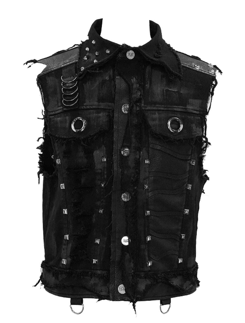 Devil Fashion black punk scraps of vests