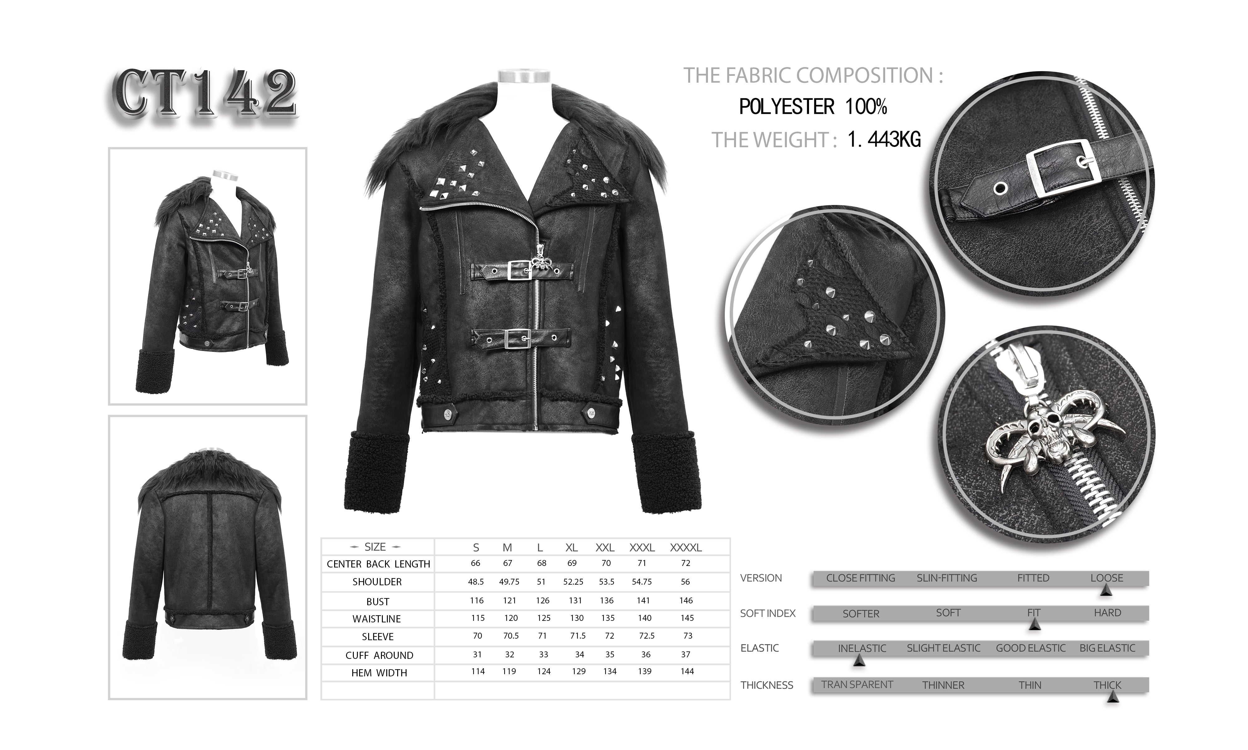 Gothic men jacket Dark Wolf by Devil Fashion