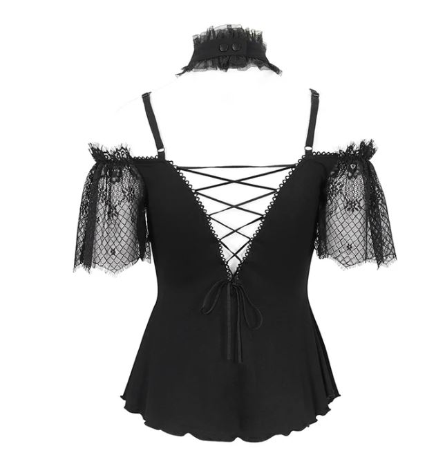 Romantisches Spitzenoberteil von Eva Lady in rot/ schwarz